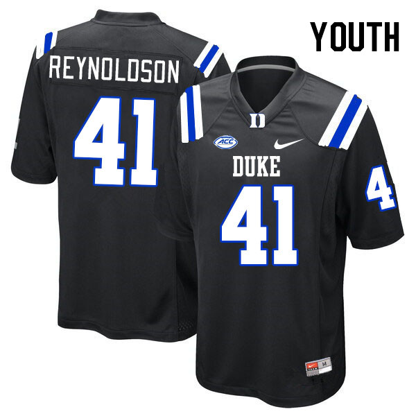 Youth #41 Kade Reynoldson Duke Blue Devils College Football Jerseys Stitched-Black